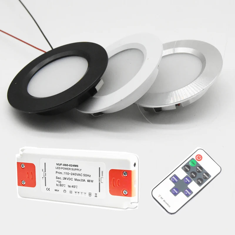 Cabinet lamp Ultra-thin LED 12V 3W  5W Dimmable lighting fixtures IP20 Power supply  Hotel, corridor, car decoration, restaurant