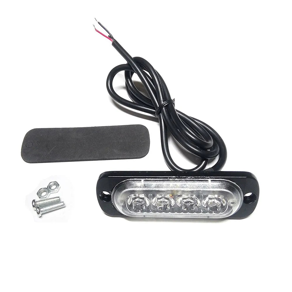 Car LED Warning Light with Plate Number, Grill, Breakdown, Emergency, Side Light for Trucks, Trailers - Amber, 12-24V