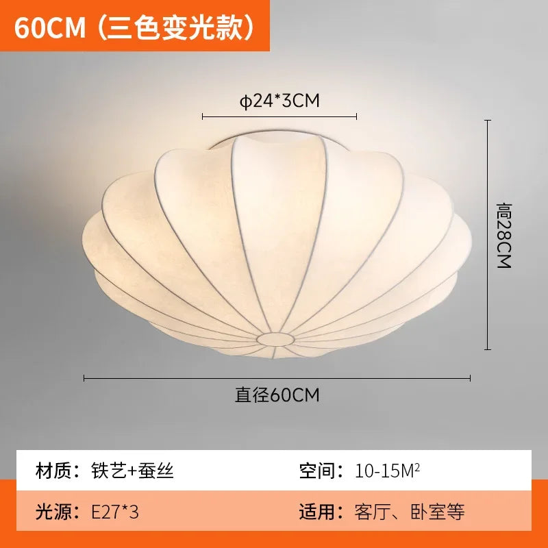 Silk Ceiling Lamp Surface Mounted  Downlight Living Dining Room Bedroom