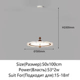 Nordic Modern Walnut Wood Grain Pendant Light - Dimmable LED Chandelier