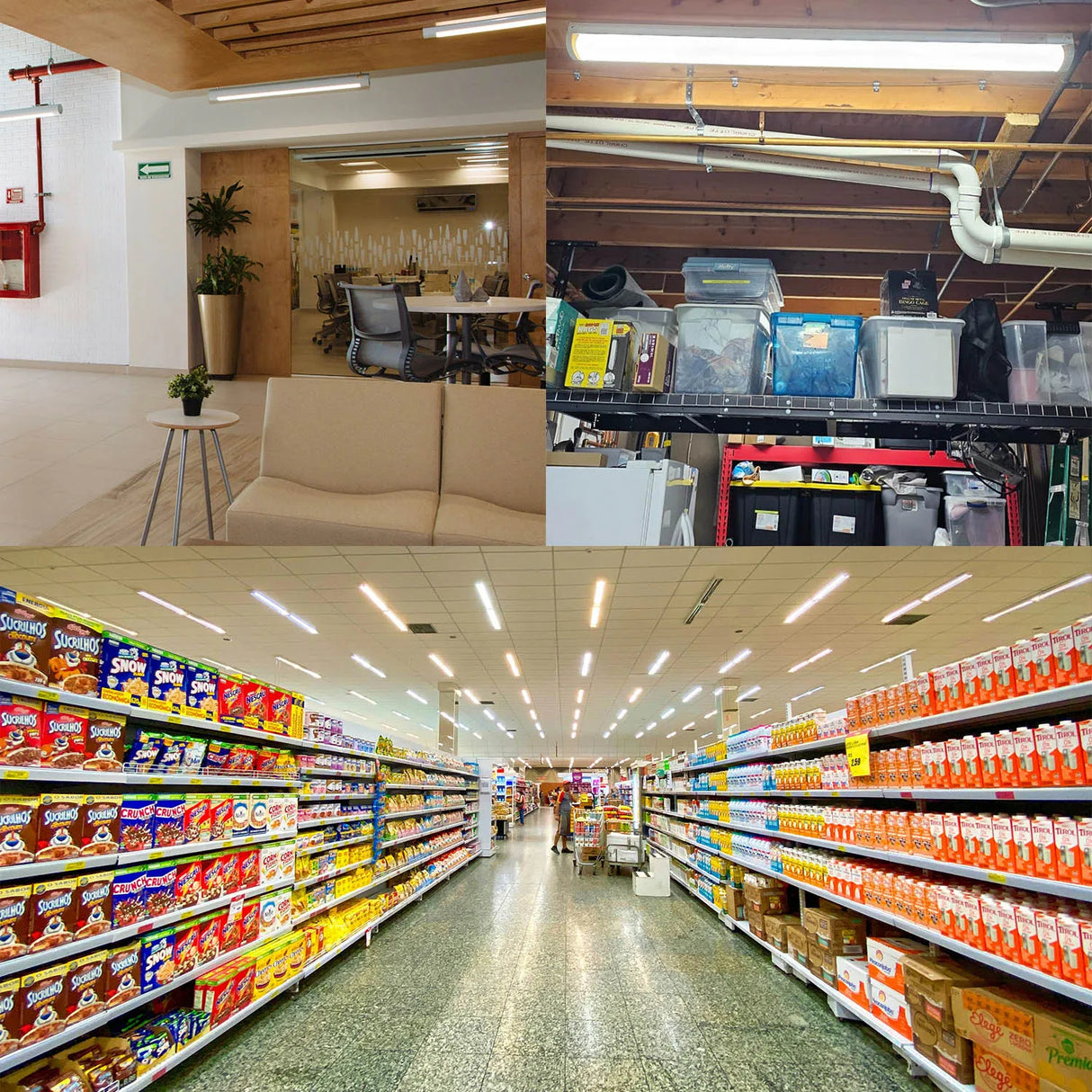 48 Inch 80W LED Linear Strip Stairwell Light Fixture 8800lm 5000K IP20, SCR Dimmable 4 Foot Grade Indoor Shop Ceiling Lights FCC