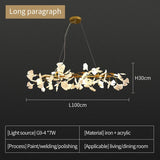 Nordic Ginkgo Leaf LED Chandelier - Modern Round Interior Hanging Light
