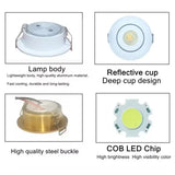 12V Mini COB LED Recessed Downlight - 3W Drive-Free Adjustable Spotlight