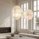 Japanese Wabi-Sabi White Silk Sailboat Pendant Light - E27 Textile Ceiling Chandelier Lamp Fixture for Living Room, Dining Room & Bedroom Decor