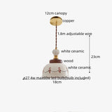 IWHD Home Design LED Pendant Lamp Balcony Reading Dining Room Japan Style Gold Copper Patterned Ceramic Hanging Lights Hanglamp