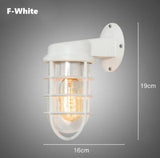 Retro Aluminum Outdoor LED Wall Lamp E27 Waterproof Moisture Industrial Garden Porch Light Bathroom Balcony Glass Ceiling Light
