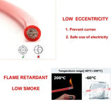 Electrical Wire Red Black Heat Resistant Silicone Cable 24 22 20 18 16 14 12 10 8 6 4 awg gauge for Car Auto Battery