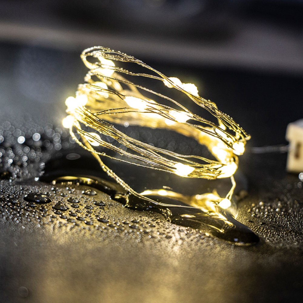 Three mode LED Fairy Light Mini Christmas Light holiday Copper 10pcs Wire String Light Waterproof Including 2*CR2032 Battery