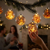 Transparent Lighted Christmas Ball Ornament Plastic Acrylic Santa Snowman Deer Pendant Cartoon Style Exquisite