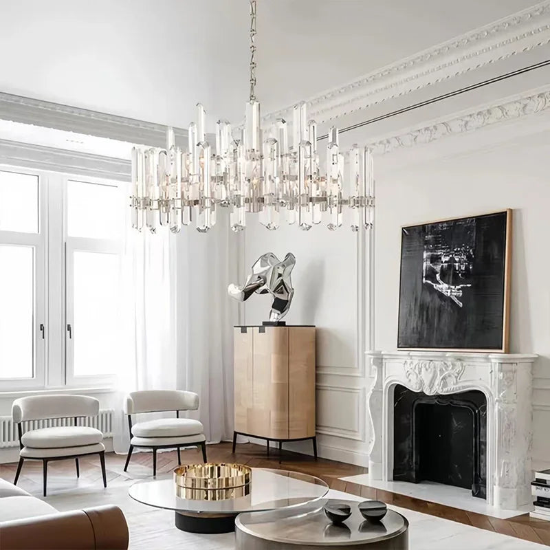 2026 Luxury Crystal Round Pendant Light - Dimmable Gold/Black Chandelier