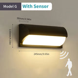 LED Outdoor Wall Light Waterproof IP66 Motion Sensor Led Outdoor Lighting Porch Lights Balcony Garden Lights Outdoor Wall Lamp