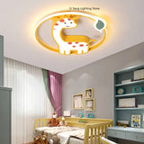 Designer  Led Ceiling Light Girl Bedroom Chandelier Kids Baby Boy Room Decor Cute Giraffe Ceiling Lamp Plafon RC Dimmable
