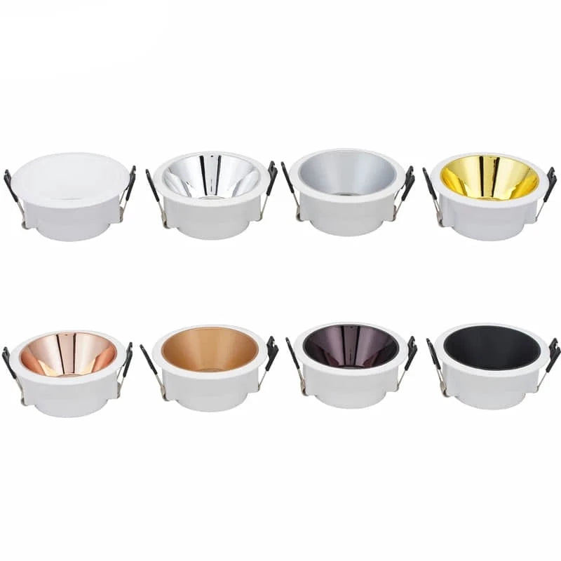 LED Module MR16 White Black Led Spotlight Fixture Aluminum Round Gu10 Embedded Led Downlight Frame