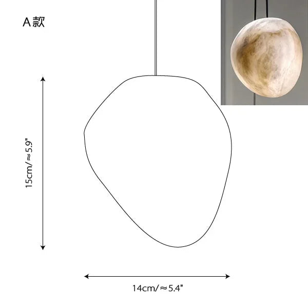 Postmodern Alabaster Staircase Pendant Light High-End Living Room Bedside Dining Room Lighting Spanish Natural Marble Chandelier