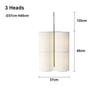 Designer Menu Hashira Cluster Pendant Light Vintage Cloth Lampshade Hanging Lamp Dining Room Minimalist Cylindrical Chandelier