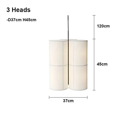 Designer Menu Hashira Cluster Pendant Light Vintage Cloth Lampshade Hanging Lamp Dining Room Minimalist Cylindrical Chandelier