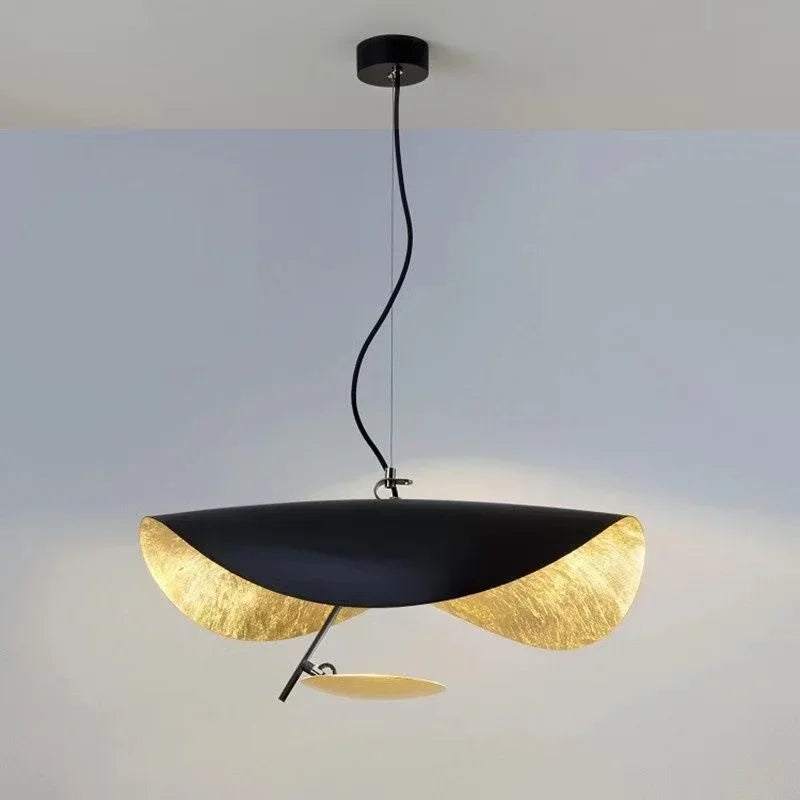Modern Curved Chandeliers Living Room Restaurant French Hat Art Design Indoor Pendant Lights Home Decoration Eye Protection LED