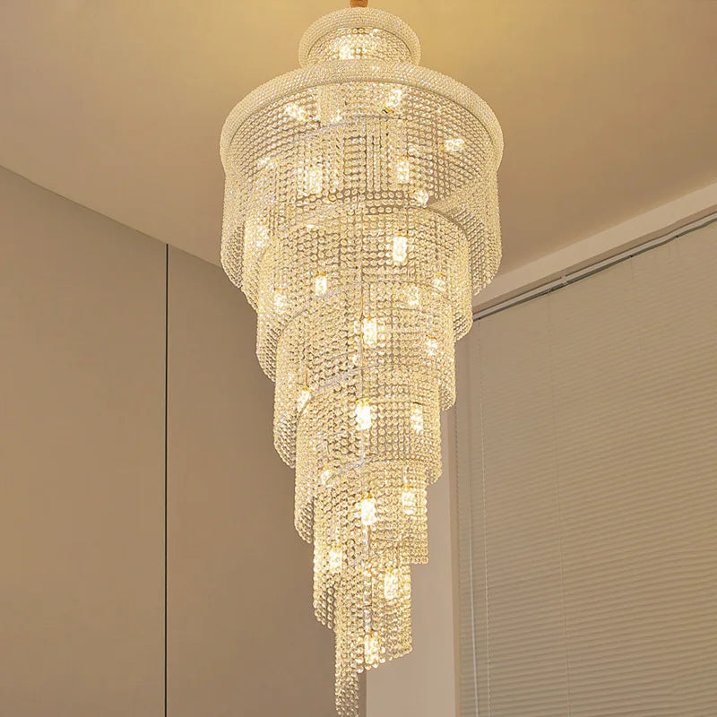 Luxury Crystal Chandeliers Lights Ceiling Light Fixture Decorate Living Room Loft Stairs Pendant Lights Lighting Lamps Żyrandol