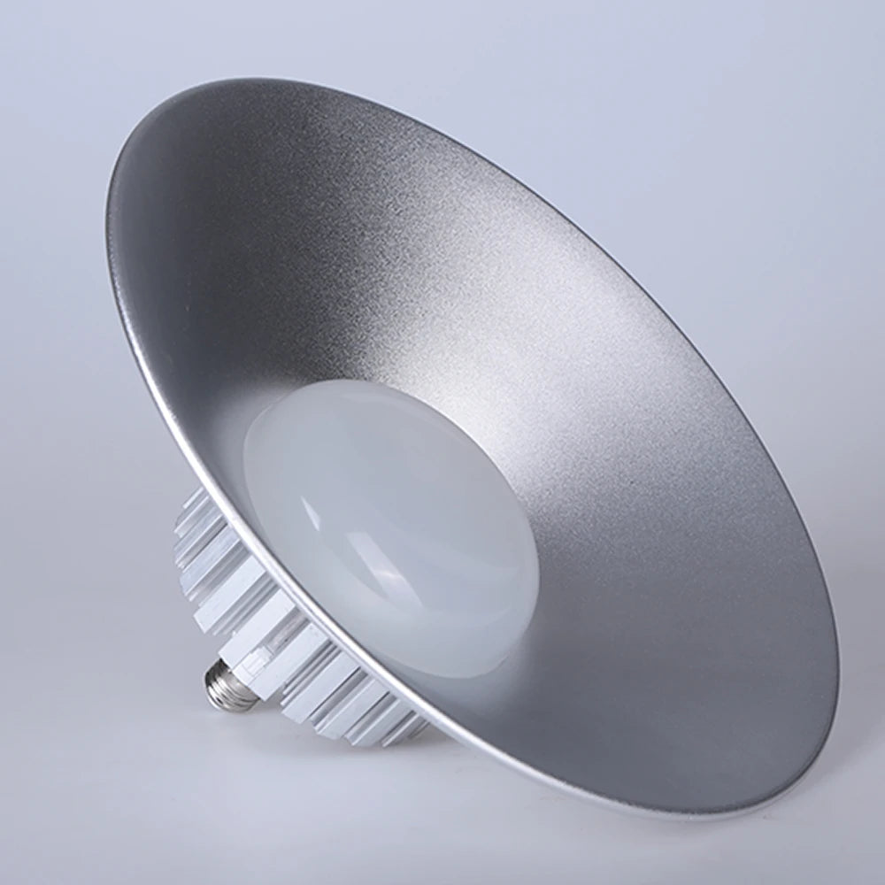 E27 LED High Bay Light (30W/50W/70W/100W) 220V - IP65 Waterproof Cold White Industrial Lighting for Workshop, Garage & Shopping Mall