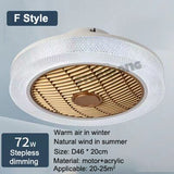 Morden LED Invisible Ceiling Fan Lamp With Remote Control Dining Room Bedroom Heating Fan Lamp Bluetooth music Light Lustre Deco