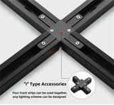 LED Track Light Rail 0.5M 1M Black White Aluminum 2 Wire System Track Light Series Universal Track for Ceiling Spot Lamps
