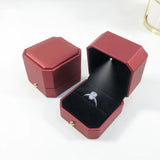 PU Leather LED Light Jewelry Box - Luxury Empty Case for Ring, Necklace & Earrings