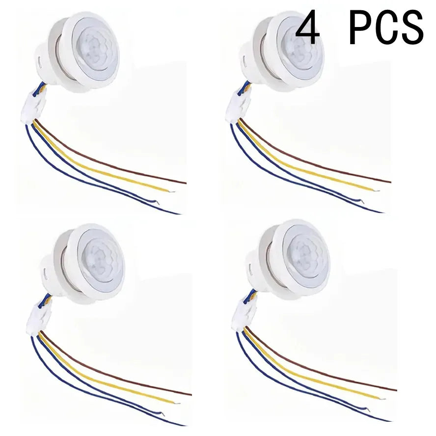 4 Pcs AC 85-265V LED PIR Infrared Motion Sensor Switch Time Light-sensing Adjustable Movement Detector Lamp Switch wholesale