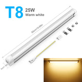 Energy-Saving T5/T8 LED Tube Light (15W/25W, AC220V) with EU/US Plug Cable - Fluorescent Replacement for Shop & Exhibition Hall