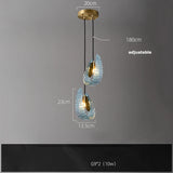 2026 Postmodern Copper Glass Chandelier - Blue Beauty Luxury Dining Room Light