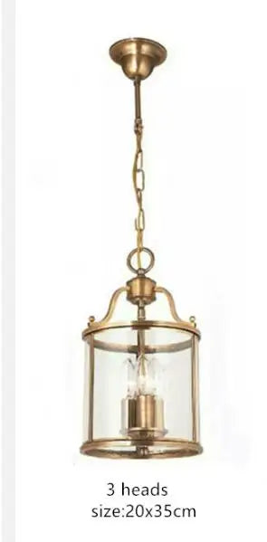 American Copper Glass Corridor Aisle Restaurant Bar Shop Cylinder Solder Birdcage Chandelier Lamp E14x3 pendant light home decors
