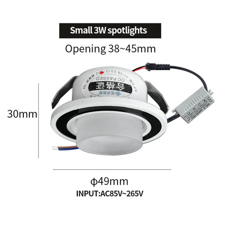 Recessed mini Spotlight 1w 3w LED ceiling light 110 volt 220V embedded decorative small downlight with driver set