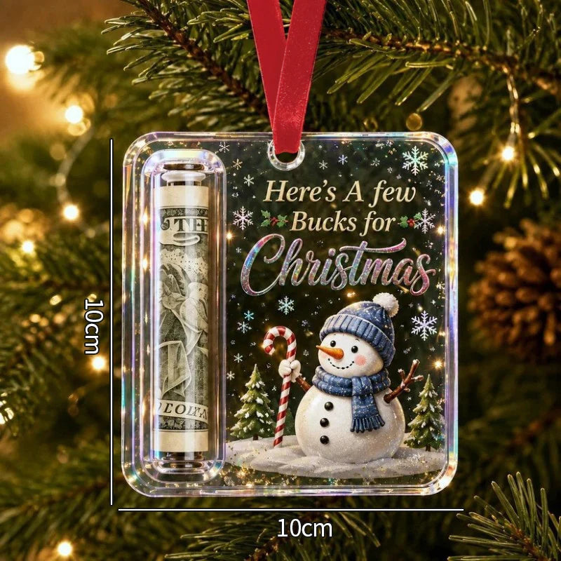 Money Storage Christmas Tree Hanging Ornament Clear Piggy Bank Christmas Decoration 2026 Cash Slot Hanging Pendant Navidad Decor