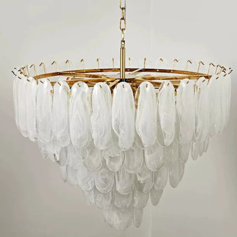 Luxury Modern Glass Chandelier Light - Decorative Ceiling Pendant Lamp Fixture for Living Room, Bedroom, Dining Room & Restaurant
