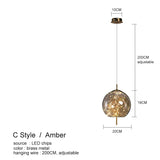 Nordic Glass Ball bedroom chandeliers for Dining Room kitchen fixture pendant lights Restaurant art Decor amber Hanging Lamp