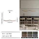 2026 Wood Arch Modern Long Pendant Light - Minimalist LED Dining Table Chandelier