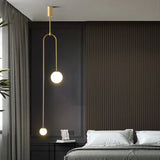 Modern Glass Ball Pendant Light Led Bedside Hanging Lighting Nordic Golden Luxury Hallway Living Room Bedroom Indoor Decor Lamp