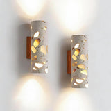 Mid-Century Translucent Stone LED Wall Lamp - Retro Architectural Accent Sconce Light Fixture for Bedroom Bedside, Living Room Background & Corridor