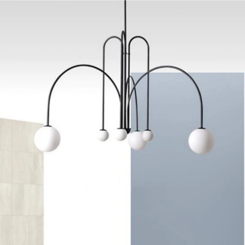Comet LED Chandelier Nordic minimalist glass globe lamps living room creative personality study cafe art dining room lighting