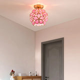 12W Nordic Flower Ball LED Ceiling Lamp E27 Tiffany Iron Acrylic Petal Inlaid Chandelier Aisle Corridor Home Decor Ceiling Light