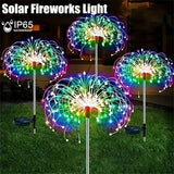 1 Pack Solar Firework Lawn Light Outdoor, IP65 Solar Garden Flower Fairy Lights For Patio Garden Christmas Lighting Decoration