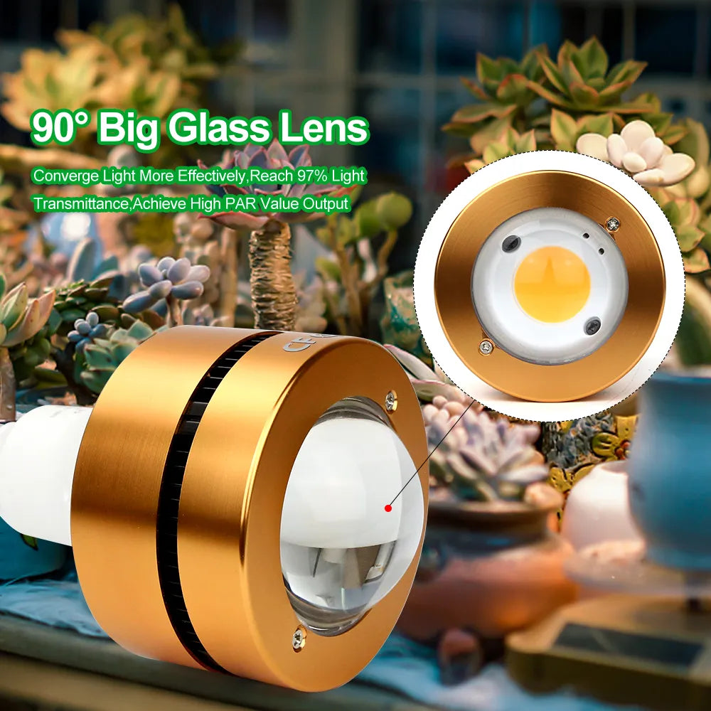 PAR LED Grow Light Bulb E27 LED Plant Bulb with fan Sun like Full Spectrum Grow Lights for Indoor Plants Vegetables and Seedling