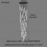 Minimalist Chandelier LED Stair Strip Lamp Duplex Building Interior Lighting Lamps Modern Dining Table Living Room Pendant Light