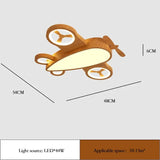 Children's Room Airplane Ceiling Lights Log Color LED Helicopter Light Nordic Modern Lamp Warm Youth Room Bedroom Chandelier