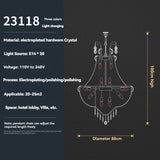 Light Luxury Duplex Villa Led Crystal Chandelier Home Decoration Living Room Bedroom Mid Floor Hollow Spiral Staircase Light