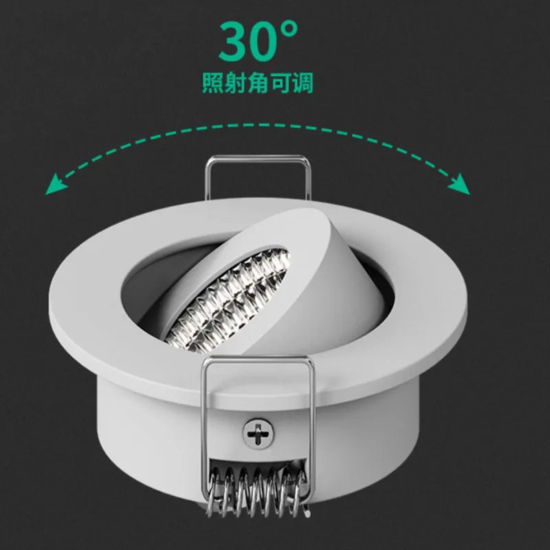 Dimmable Led Downlight COB Ceiling Spot Light 3w 85-265V Recessed Indoor Ceil Lamp Angle Adjust Under Cabinet Jewellery Wardrobe