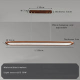 Modern Home Decoration Wooden Ceiling Chandelier Led Black Walnut Long Pendant Lamp for Dining Room Bar