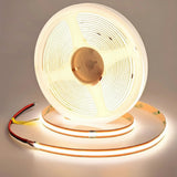 24V Super Bright COB LED Strip Light (312/576 LEDs/m, 5M/10M) - Flexible Cuttable High-Density Tape Light with Adhesive Backing