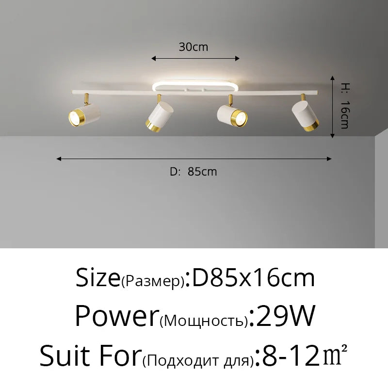 Corridor Led Chandelier With Spotlights Nordic Strip Ceiling Lamp For Living Room Bedroom Balcony Home Decors Lighting Fixtures