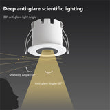 Mini Recessed Home Anti Glare Room Hotel Downlight Ceiling LED Spot Lamp Dimmable 110V 220V Down Light 3w 5w 8w 15w CRI92