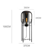 Nordic Minimalist Smoke Gray Glass Led Floor Lamp Designer Bedroom Bedside Table Light High-end Living Room Decoration Lighting